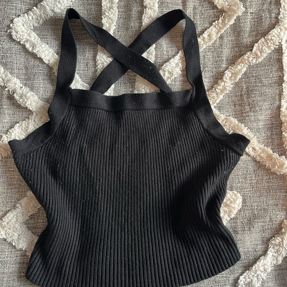 Glassons Black Ribbed Tank Top